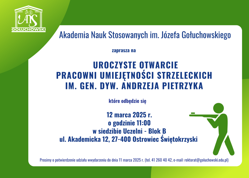 zaproszenie na otwarcie strzelnicy